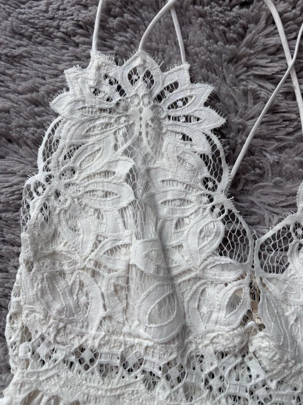 Lace Crochet Peplum Cami Top - White size Large - Picture 2 of 8